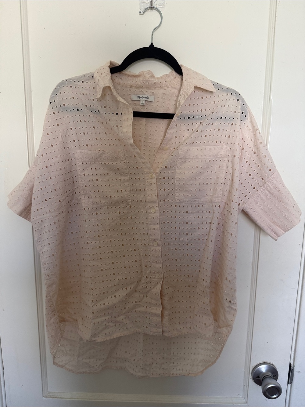 Madewell Blush Eyelet Button-Down Shirt